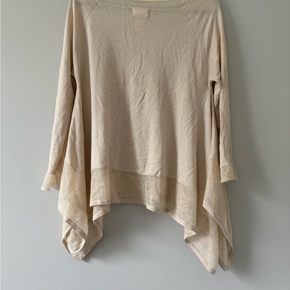 Elegant Cream Asymmetrical Women's Sweater - Picture 2 of 2